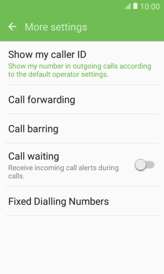 Press Fixed Dialling Numbers.