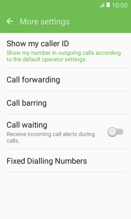Press Fixed Dialling Numbers.