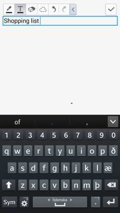 The word suggestions are displayed as you write. Press arrow down to see more words.