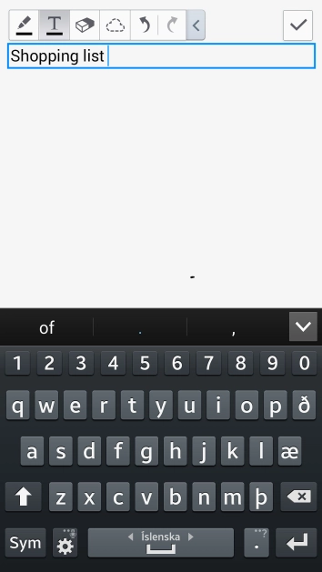 The word suggestions are displayed as you write. Press arrow down to see more words.