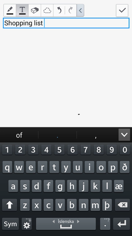 The word suggestions are displayed as you write. Press arrow down to see more words.
