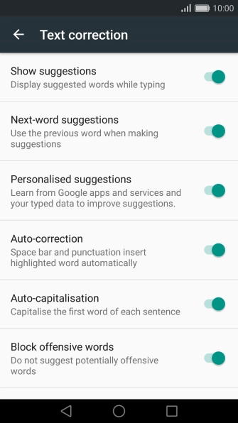 Press the indicator next to 