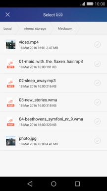 Press the required file.