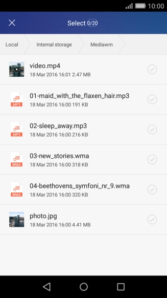Press the required file.