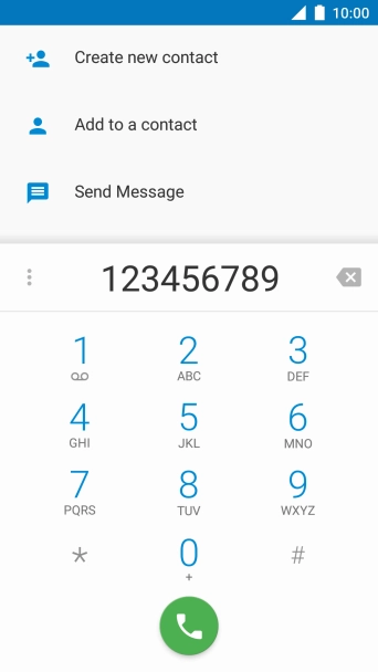 Key in the required number and press the call icon.