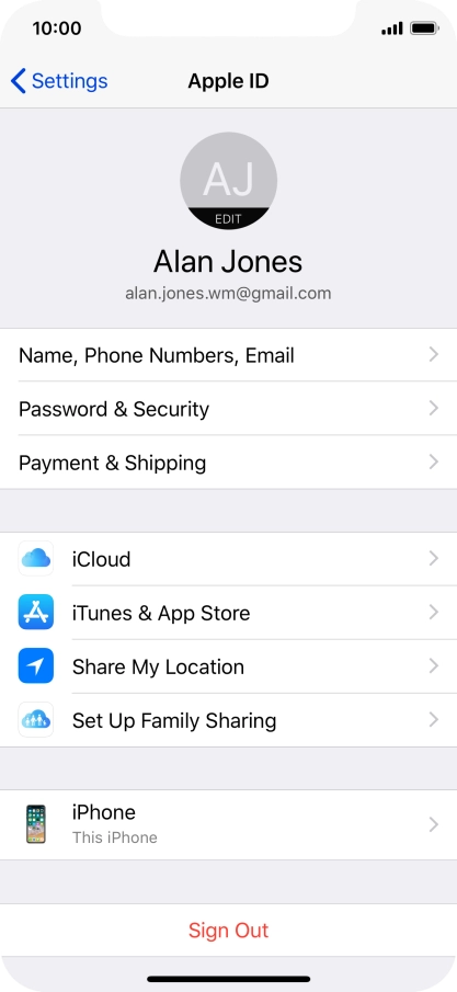 Press iCloud.