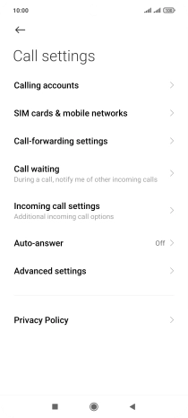 Press Call-forwarding settings.