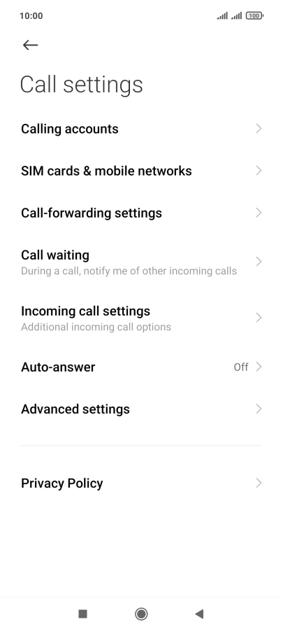 Press Call-forwarding settings.