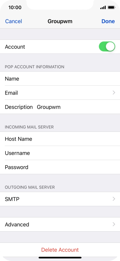 Press SMTP.