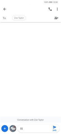 Press the send icon when you've finished your text message.