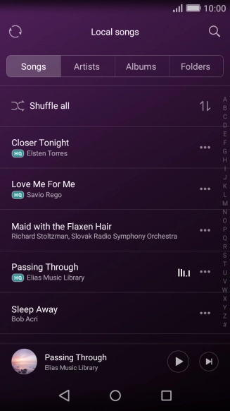 Press Songs.