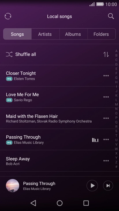 Press Songs.