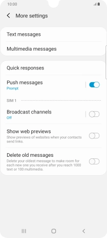 Press Text messages.