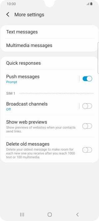 Press Text messages.