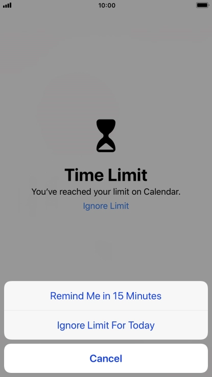 Press the required setting.