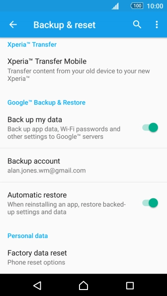 Press Factory data reset.