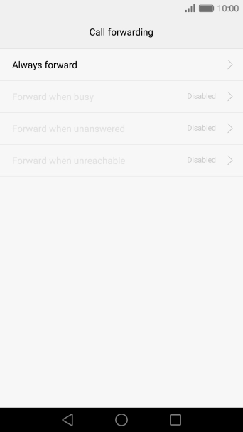 Press the required divert type.