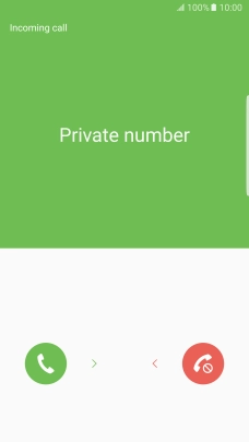 If the screen lock is turned on, press and drag the accept call icon right.