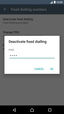 Key in your PIN2 and press OK.