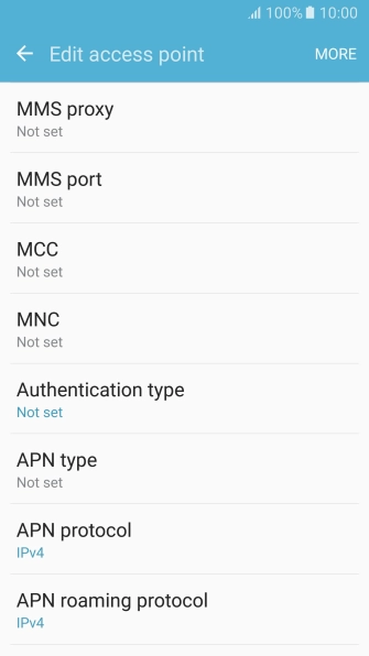 Press MMS proxy.