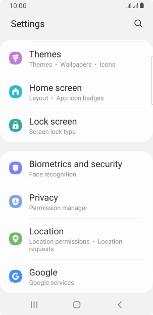 Press Lock screen.