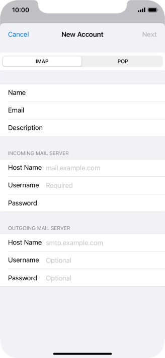 Press IMAP.