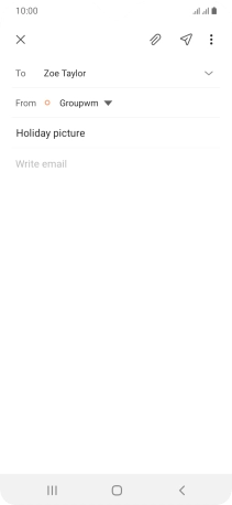 Press the text input field and write the text for your email message.