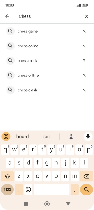 Key in the name or subject of the required app and press the search icon.