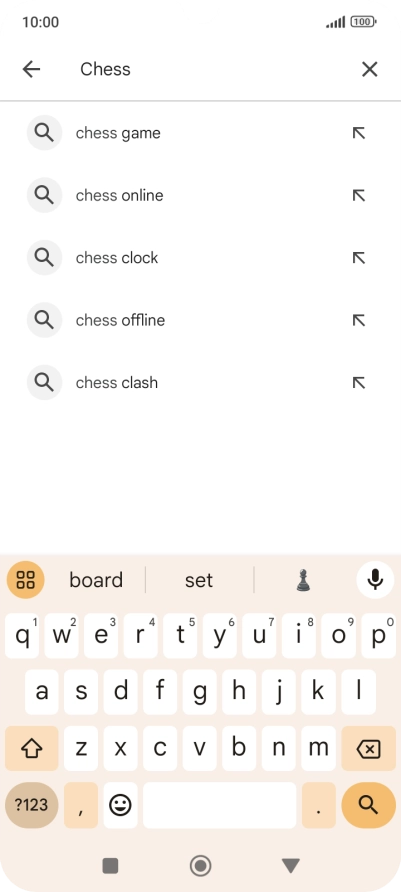 Key in the name or subject of the required app and press the search icon.