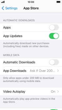 Press the indicators next to the required content types to turn the function on or off.