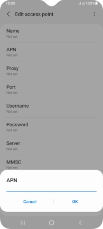 Key in mms.vodafone.net and press OK.