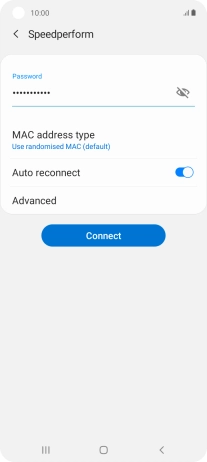 Key in the password for the Wi-Fi network and press Connect.
