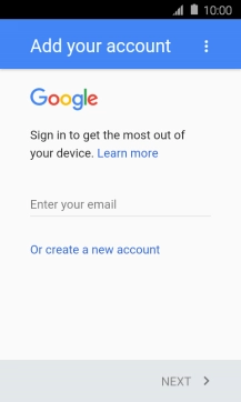 If you don t have a Google account, press Or create a new account and follow the instructions on the screen to create an account.