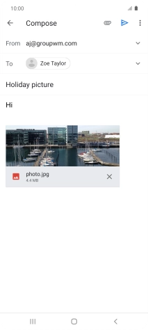 Press the send icon when you've finished your email message.