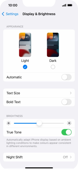 Press Dark.