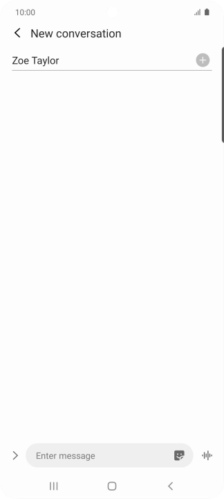 Press the text input field and write the text for your text message.