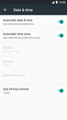 Press Automatic date & time to turn on the function.