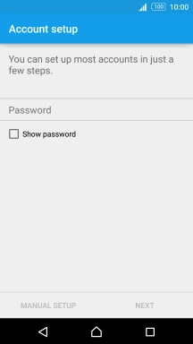 Press Password and key in the password for your email account.