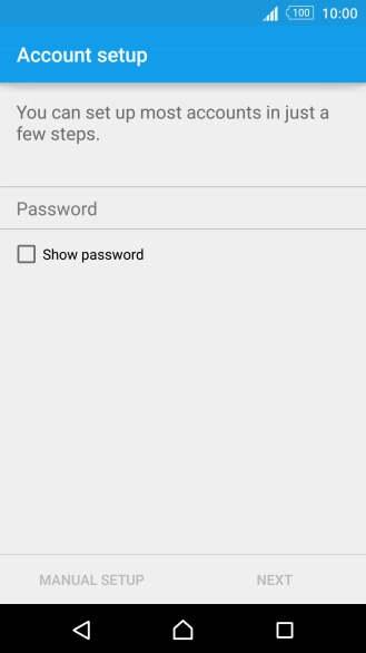 Press Password and key in the password for your email account.