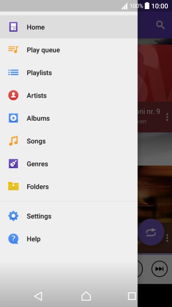 Press the required category and go to the required audio file.
