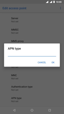 Key in default and press OK.