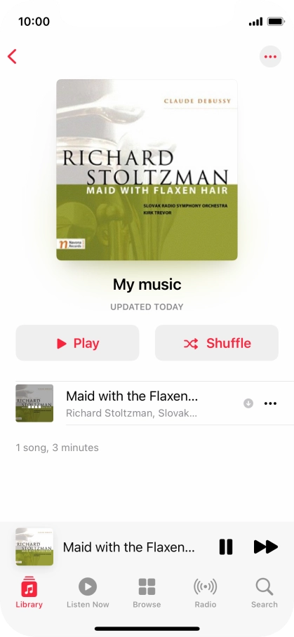 Press the song title.