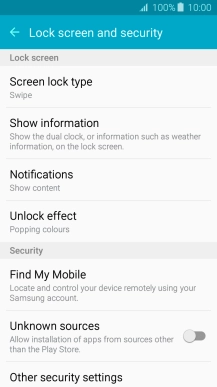 Press Other security settings.