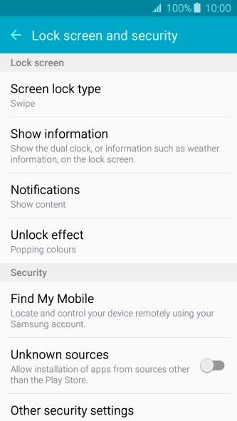 Press Other security settings.