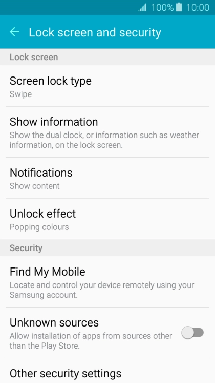 Press Other security settings.