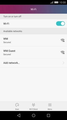 Press the required Wi-Fi network.