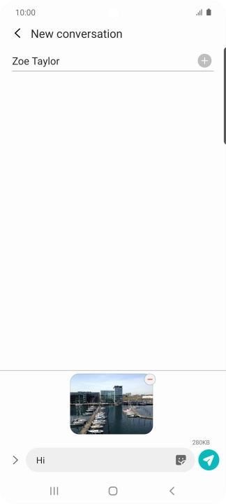 Press the send icon when you've finished your picture message.