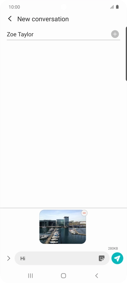 Press the send icon when you've finished your picture message.