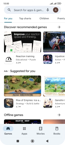 Press the search field.