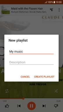 Key in a name for the playlist and press CREATE PLAYLIST.